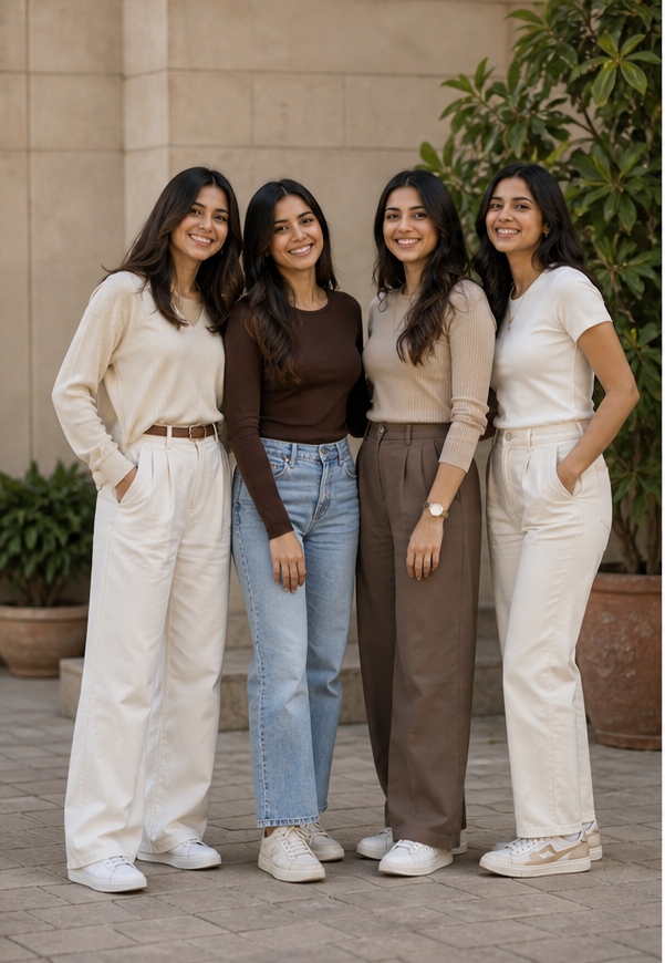 Staggered friend lineup reference for group photo poses for girls