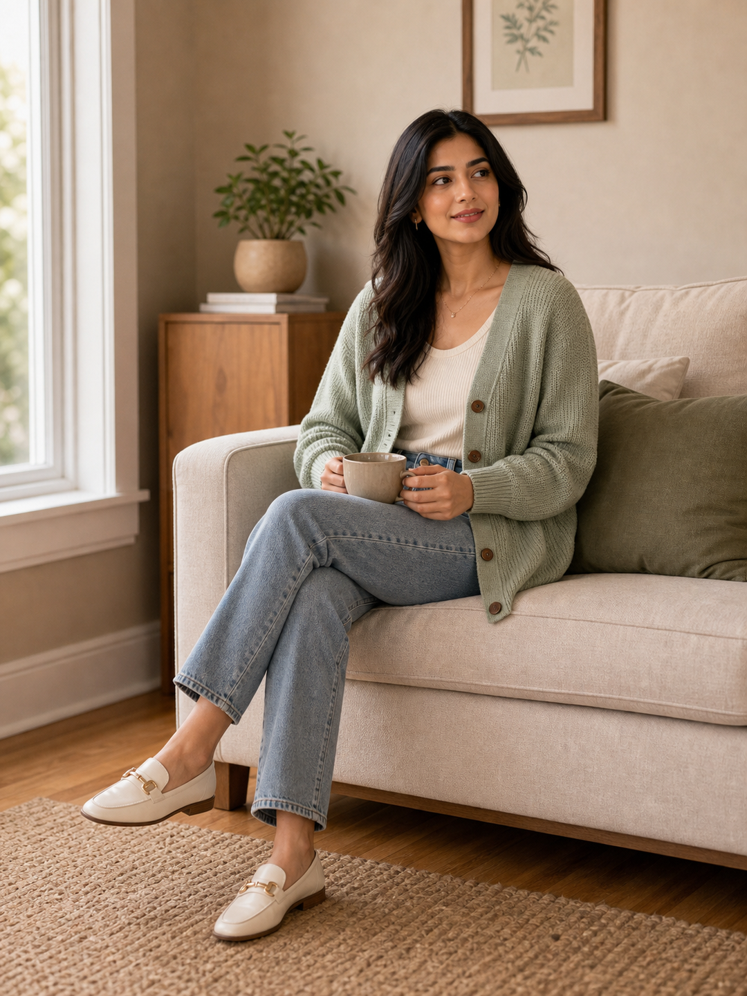 Photo Pose for Home seated sofa portrait pose reference