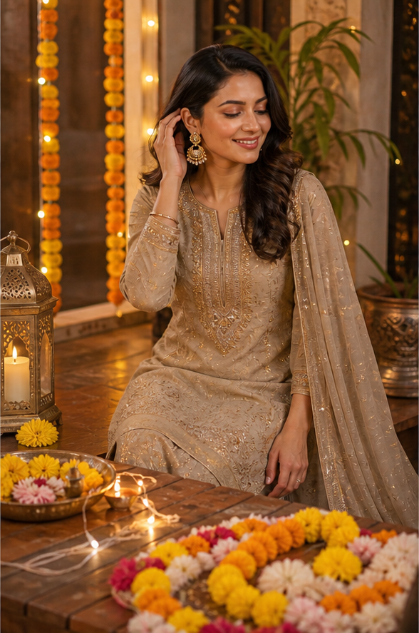 Seated decor moment reference for photo poses for festival