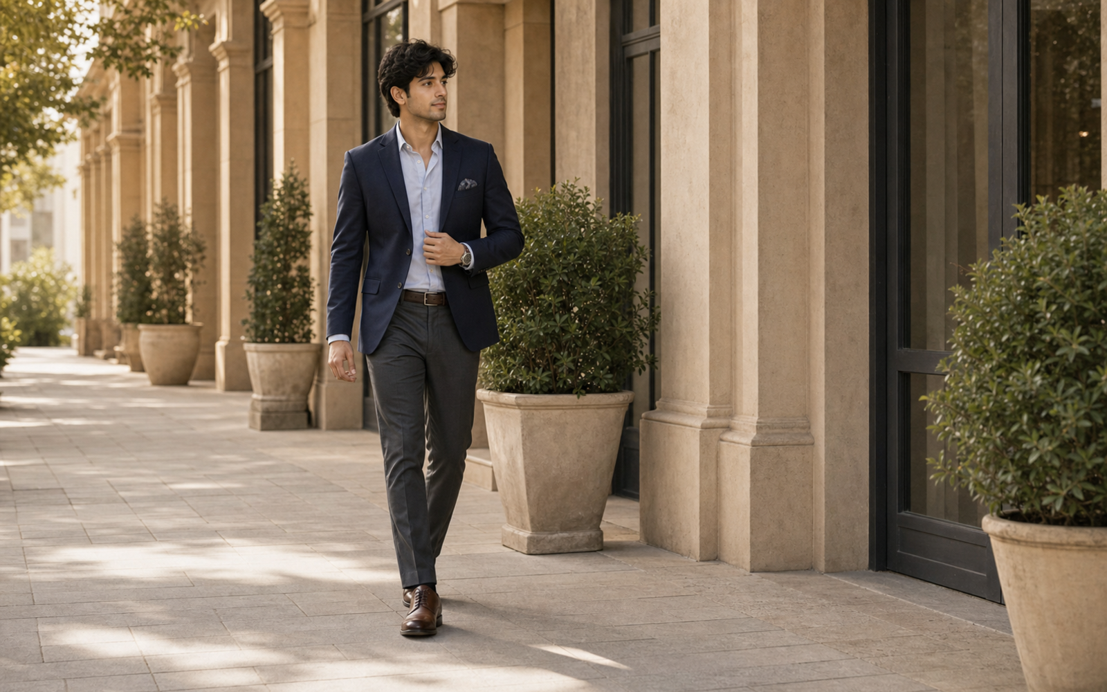 Poses for Boys in Blazer wide blazer walk pose reference