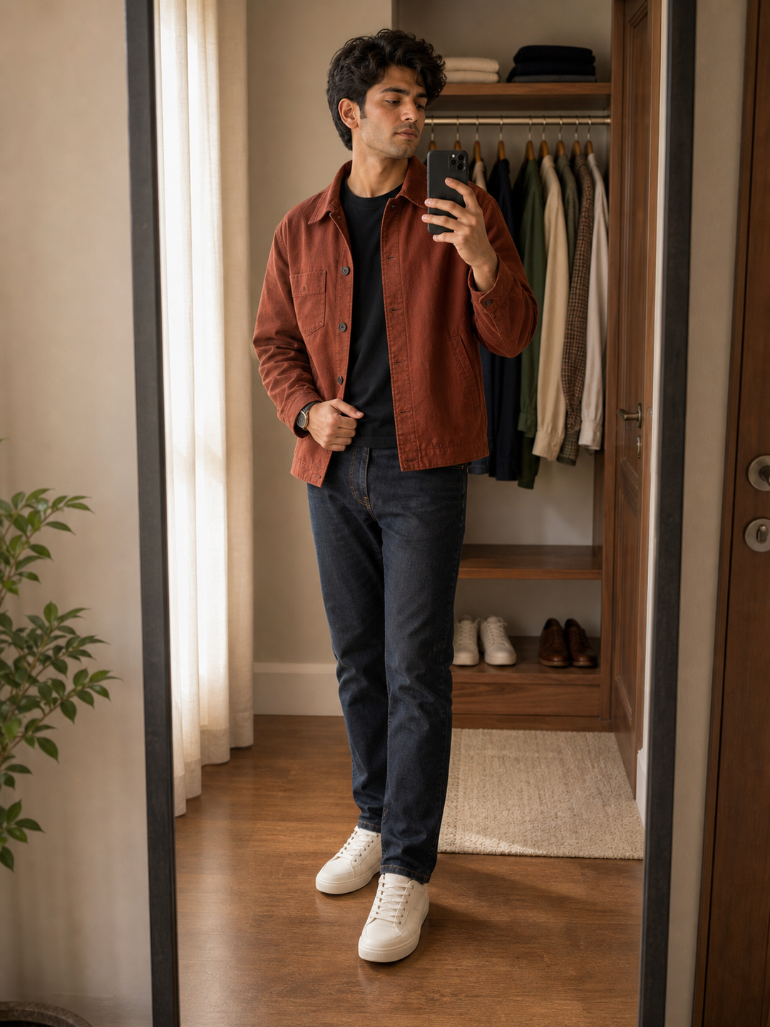 Poses for Boys in Mirror Selfie mirror outfit check pose reference