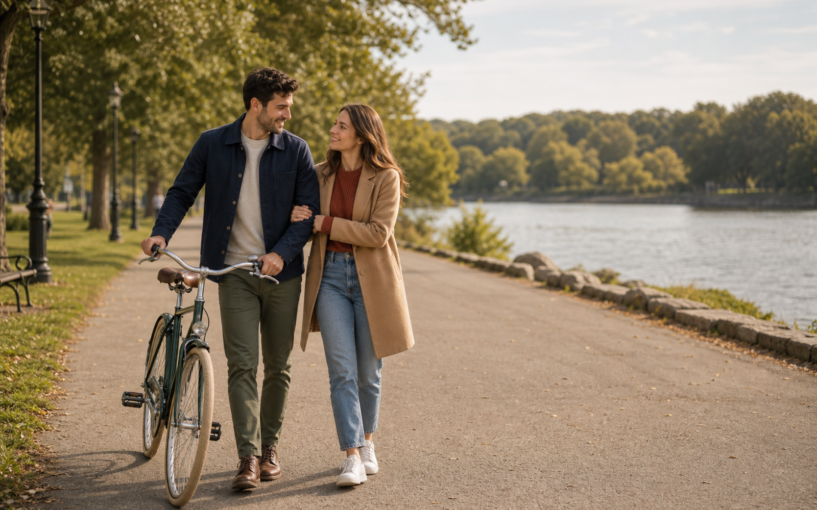 Poses for Couples with Bike wide walking bike frame pose reference