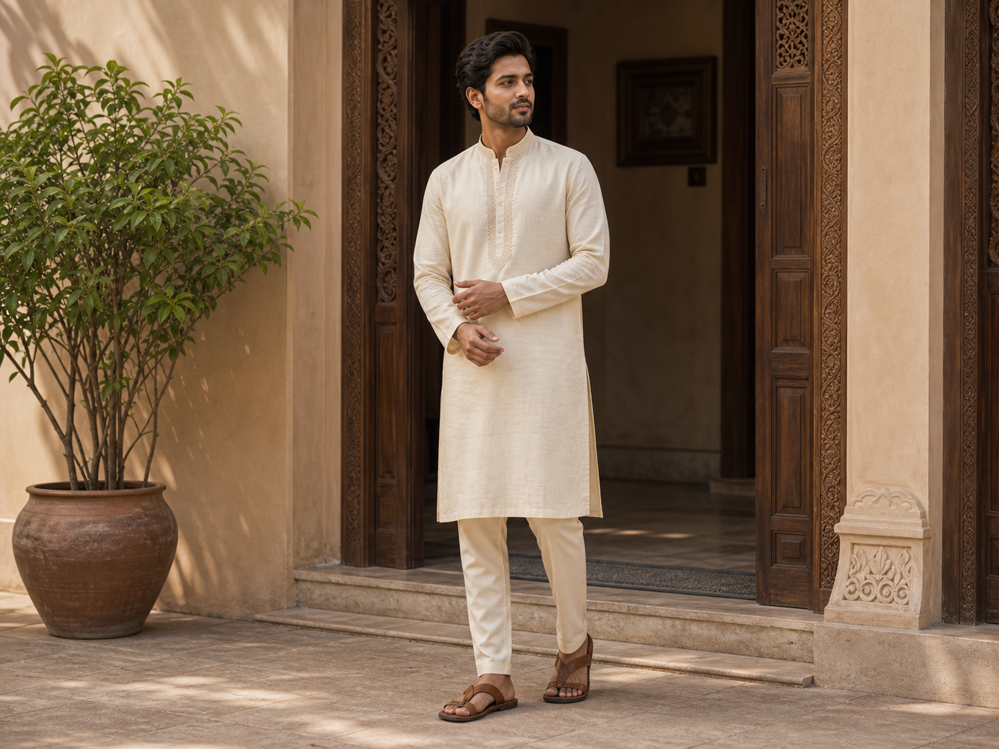 Men's kurta traditional pose reference for poses for men in eid