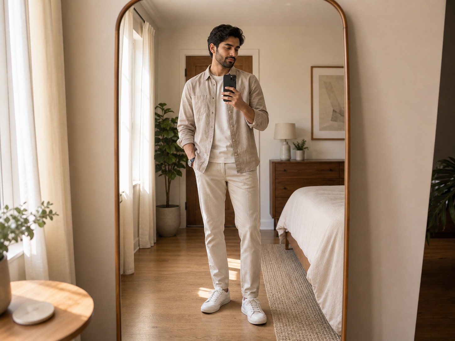Men's mirror selfie pose reference for photo pose for men selfie