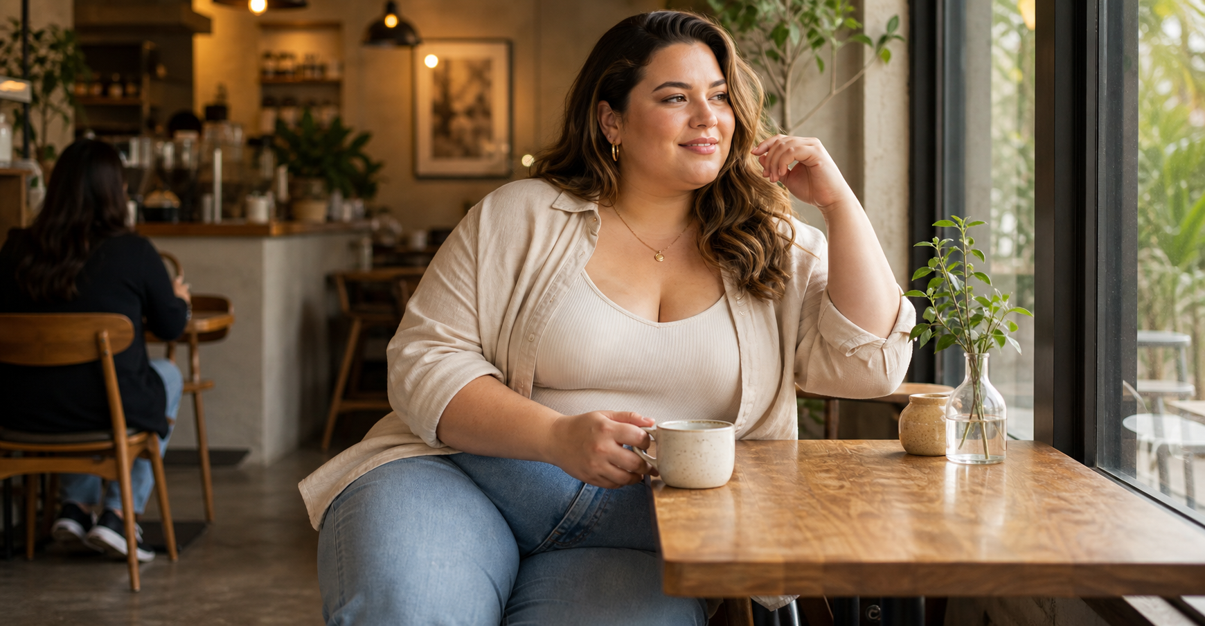 Plus-size women's pose reference for how to pose for pictures plus size women